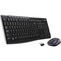 Logitech MK270 draadloze desktopset Zwart, EU lay-out (QWERTY), Rubberdome