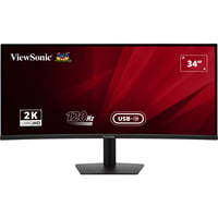 ViewSonic VA3420C UWQHD Curved Monitor met USB-C Hub 34" UltraWide Zwart, 1x DisplayPort, 2x HDMI, 1x USB-C, 2x USB-A, 120 Hz
