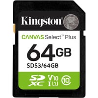 Kingston Canvas Select Plus 64 GB SDXC geheugenkaart UHS-I U1, Class 10, V10