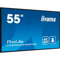 iiyama ProLite LH5554UHS-B1AG 55" 4K Ultra HD Public Display Zwart, 4K UHD, VGA, DVI, HDMI, DisplayPort, Audio, LAN, WiFi, USB