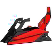 Res-Tech GT Cockpit + Carbon Seat racingsimulator Zwart/rood