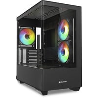 Sharkoon ELITE SHARK CM100 midi tower behuizing Zwart | 2x USB-A | 1x USB-C | RGB | Tempered Glass