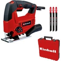 EINHELL TC-JS 80/1 Kit decoupeerzaag Rood/zwart, Incl. koffer en drie zaagbladen (T-schacht)