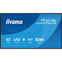 iiyama ProLite LH4375UHS-B2AG 42.5" 4K Ultra HD Public Display Zwart (mat), 3x HDMI | 1x DisplayPort | LAN | WiFi | 24/7