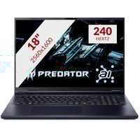 Acer Predator Helios Neo 18 AI PHN18-72-952H 18"  gaming laptop Zwart | Core Ultra 9 275HX | RTX 5070 Ti 140 Watt | 64 GB | 2 TB SSD