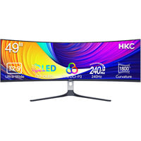 HKC GS49UK Super Ultrawide OLED Gaming Monitor 49" curved Zwart/wit, 1x DisplayPort, 2x HDMI, 2x USB-A, 240 Hz