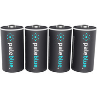 Paleblue CR123 (USB-C) Oplaadbare batterij, 4 stuks Zwart