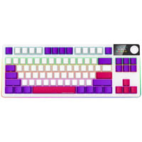 LORGAR KBP70TKLW RGB mechanisch gaming toetsenbord Wit, US lay-out (QWERTY), LOGAR Toxic Purple, 80% (TKL), RGB, Hot-swappable, PBT Double-shot, Bluetooth | 2.4GHz | USB