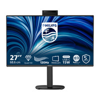 Philips 27B2N3500JH/00 27" monitor Zwart, HDMI, DisplayPort, USB-C, Webcam, 120 Hz
