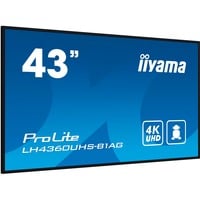 iiyama ProLite LH4360UHS-B1AG 43" 4K Ultra HD Public Display Zwart (mat), HDMI, WiFi, USB, Audio, Android 