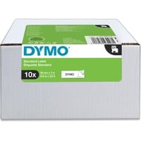 Dymo D1 tapecassette zwart op wit, 19mm x 7m printlint 10 stuks