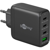 goobay 68W GaN USB-C PD Multiport snellader Zwart, 3x USB-C, 1x USB-A