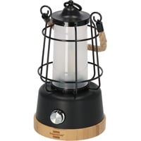 Brennenstuhl Oplaadbare campinglamp CAL 1 met henneptouw en bamboevoet ledlamp Zwart