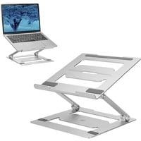 ACT Connectivity Laptopstandaard aluminium Aluminium, Opvouwbaar, traploos in hoogte verstelbaar