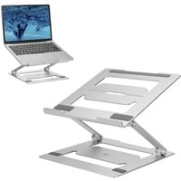 ACT Connectivity Laptopstandaard aluminium aluminium, Opvouwbaar, traploos in hoogte verstelbaar