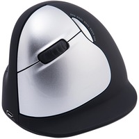 R-Go Tools HE Mouse Large Links Draadloos Zwart/zilver, 500 - 2500dpi, Large (Handlengte boven de 185mm)