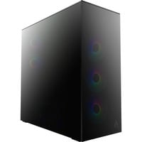 ARCTIC Xtender (Mirror Black) midi tower behuizing Zwart | 2x USB-A | 1x USB-C | RGB | Tempered Glass