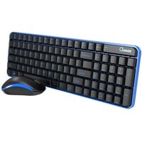 Qware Waterford draadloze combo, desktopset Blauw/zwart, EU lay-out (QWERTY), Membraan, 1500 DPI