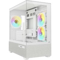 Sharkoon MK7 ARGB mini tower behuizing Wit | 2x USB-A | 1x USB-C | RGB | Tempered Glass