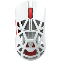 WLMouse Beast X Medium V2 Wireless Gaming Mouse - White/Red Wit/rood, 50 - 50.000 dpi, 8K, 2.4GHz / USB-C