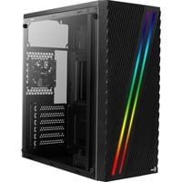 Aerocool Streak midi tower behuizing Zwart | 3x USB-A | RGB | Window