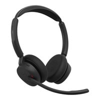 Jabra Evolve3 45 MS on-ear headset Zwart, Incl. Oplaadstandaard, USB-A with Dongle, Bluetooth 5.3