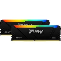 Kingston FURY Beast RGB 32 GB DDR4-3200 (2x 16 GB) werkgeheugen Zwart, KF432C16BB2AK2/32, XMP 2.0