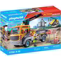 PLAYMOBIL Action Heroes - Vrachtwagen met kraan Constructiespeelgoed 71750