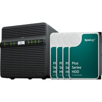 Synology Synology DS423 incl. 4x Synology HAT3300-4T 4 TB harde schijf nas Zwart, 2x RJ-45, 2x USB-A 3.2 (5 Gbit/s)