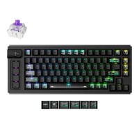 Lemokey L1 HE RGB mechanisch gaming toetsenbord Zwart, US lay-out (QWERTY), Gateron Double-Rail Magnetic Nebula, 100%, RGB, Double-shot PBT, hot swap, knob