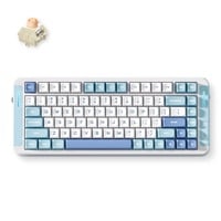 MCHOSE X75 V2 Blue Icy Creamsicle Custom Mechanical Keyboard Wit, US lay-out (QWERTY), Kailh Box Icy Creamsicle, 75%, RGB, Hot swap, Double-Shot PBT, draadloos | Bluetooth | USB-C