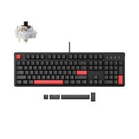 Lemokey X3-A3, toetsenbord Zwart, US lay-out, Keychron Mechanical Brown, Rode leds, Double-shot ABS