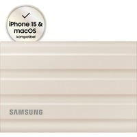 SAMSUNG Portable T7 Shield, 2 TB externe SSD beige, MU-PE2T0K/EU, USB-C 3.2 Gen 2 (10 Gbit/s)