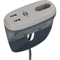 Brennenstuhl Estilo stekkerdoos voor bank met USB-oplaadfunctie stekkerdoos Grijs/antraciet, 1x euroaansluiting en 2x USB-lader