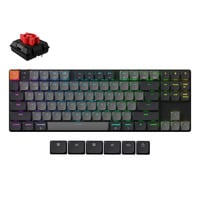 Keychron K1 QMK-H1 RGB mechanisch toetsenbord Zwart, US lay-out (QWERTY), Keychron Milk POM Red, 80% (TKL), RGB leds, ABS Keycap, hot swap, USB-C | Bluetooth 5.2