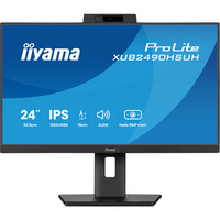 iiyama ProLite XUB2490HSUH-B2 23.8" monitor Zwart, HDMI, DisplayPort, Audio, webcam