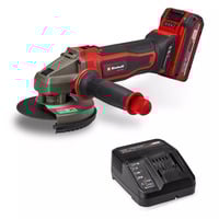EINHELL Accu Haakse Sliijper TE-AG 18/125-2 Li (1x4,0 Ah) haakse slijper Rood/zwart, Incl. 4.0 Ah Power X-Change accu en oplader