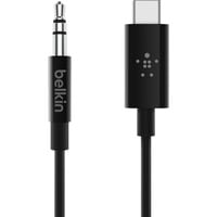 Belkin RockStar 3,5 mm met USB-C-connector kabel Zwart, 90 centimeter