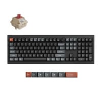 Keychron V6 Ultra 8K Wireless Custom Mechanical Keyboard, toetsenbord Zwart, US lay-out, Keychron Silk POM Red, Keychron Silk POM Red, 100%, RGB, Hot swap, 2.4 GHz / Bluetooth 5.3 / USB-C