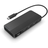 Lenovo USB-C-Travel Dock voor 2 schermen (met adapter) dockingstation Zwart