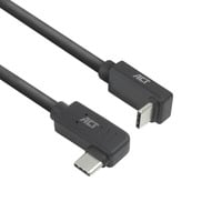 ACT Connectivity USB 3.2 USB-C (omhoog/omlaag haaks) naar USB-C (links/rechts haaks) kabel Zwart, 10 Gbit/s, 60W, 0,5 meter