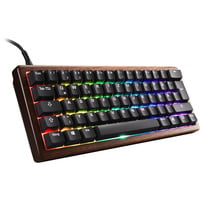 Sharkoon SKILLER SGK50 S4 Gen2 Wood PBT RGB mechanisch gaming toetsenbord Houtkleur, US lay-out (QWERTY), Gateron G Pro 3.0 Yellow, 60%, RGB leds