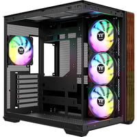 Thermaltake  midi tower behuizing Zwart/houtkleur | 2x USB-A | 1x USB-C | RGB | Window