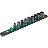 Wera 9608 Dop-magneetstrip B Impaktor Imperial 1 dopsleutel Zwart/groen, 9‑delig