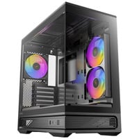 Antec C2M ARGB mini tower behuizing Zwart | 1x USB-A | 1x USB-C | Tempered Glass