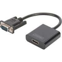 Digitus VGA - HDMI-converter adapter Zwart