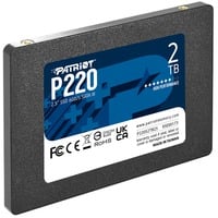 Patriot P220 2 TB SSD Zwart, SATA III 6 Gb/s