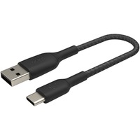 Belkin BOOSTCHARGE gevlochten USB-C/ USB-A kabel Zwart, 15 cm
