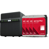 Synology Synology DS423 incl. 4x WD Red Plus 4 TB harde schijf nas Zwart, 2x RJ-45, 2x USB-A 3.2 (5 Gbit/s)
