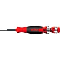 Wiha Schroevendraaier met bitmagazijn LiftUp 25 Zwart/rood, Incl. 12 bits, 1/4"